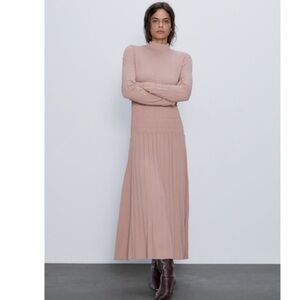 Zara NWT Smoked Detail Knit Dress size L